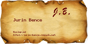 Jurin Bence névjegykártya